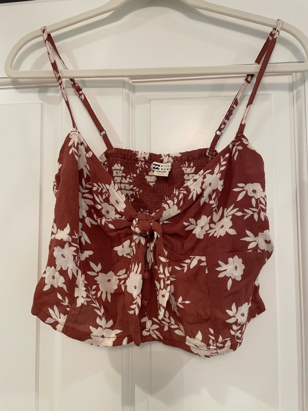 Billabong Brown Floral Tie-Front Camisole Top